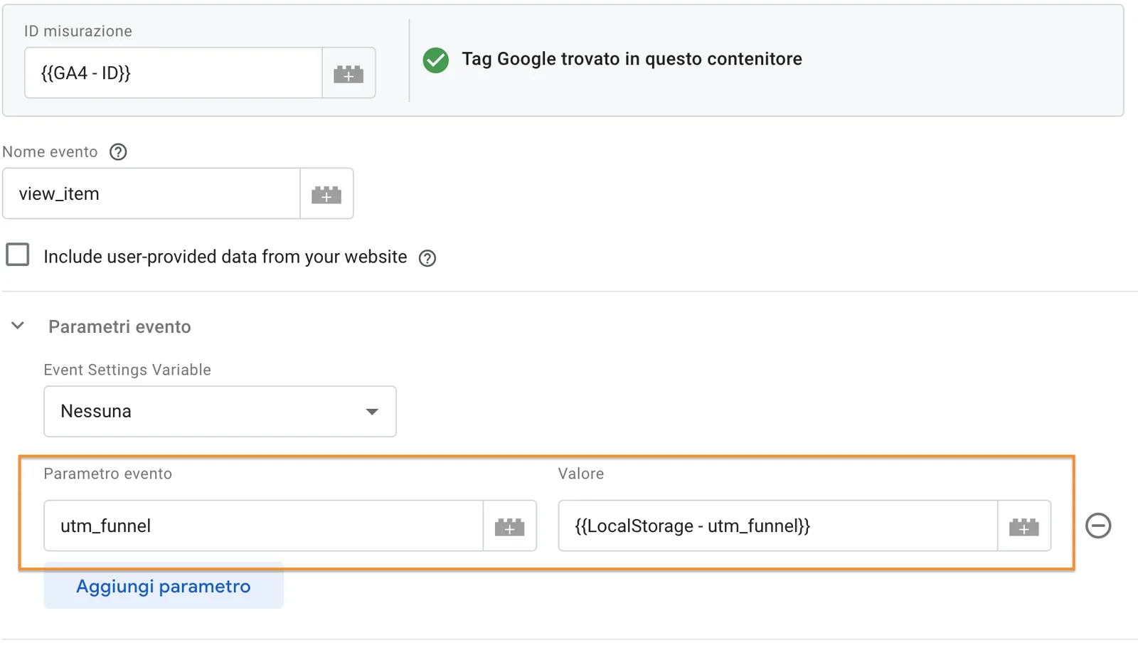 Event setting su Google Tag Manager